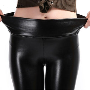 Faux Leather Warm Leggings