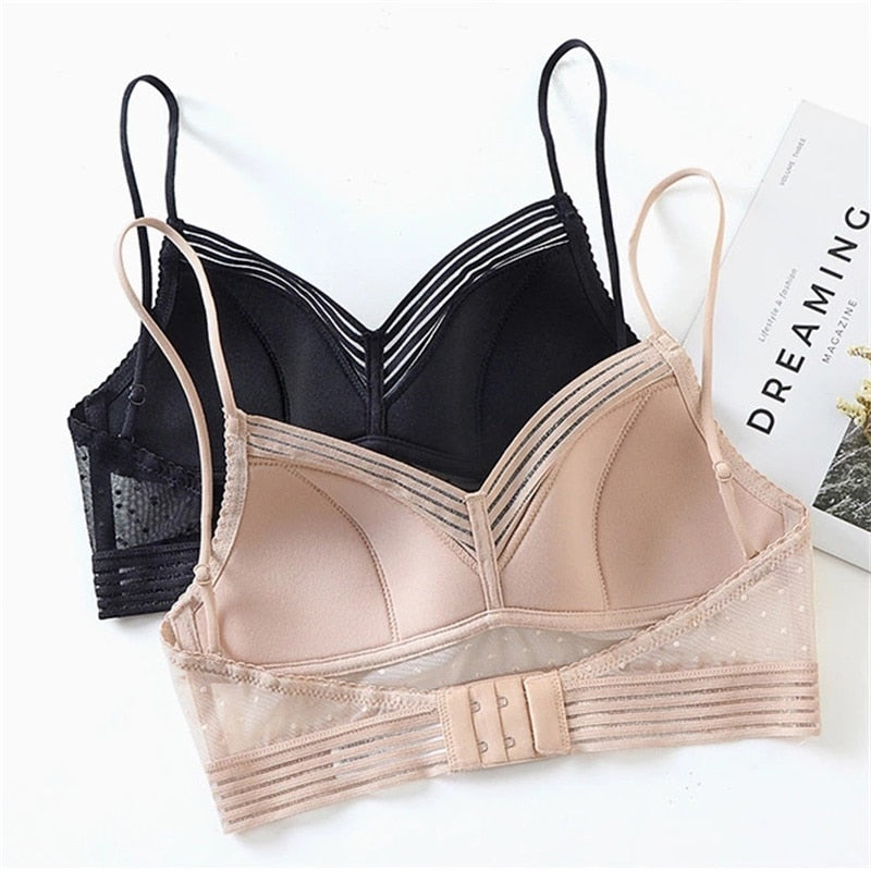 Low Back Wireless Lifting Lace Bra