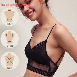 Low Back Wireless Lifting Lace Bra